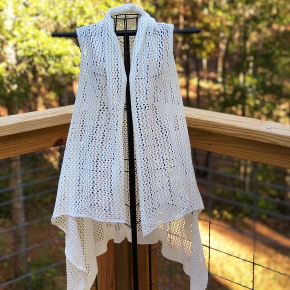 Code Jackets & Blazers - Code Sleeveless Crochet Kimono/Vest OS